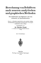 Cover of Berechnung von Behältern nach neueren analytischen und graphischen Methoden
