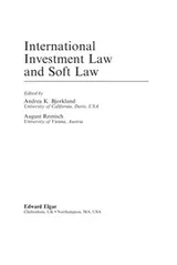 Cover of International investment law and soft law