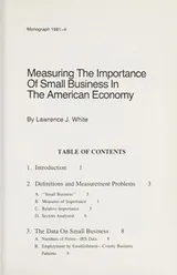 Cover of Measuring the importance of small business in the American economy