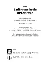 Cover of Klein Einführung in die DIN-Normen