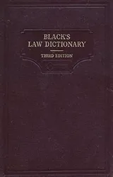 Cover of Black's Law Dictionary Third Edition