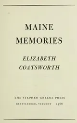 Cover of Maine memories