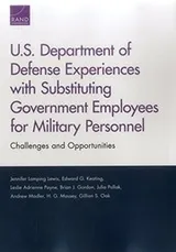 Cover of U.S. Department of Defense Experiences with Substituting Government Employees for Military Personnel