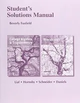 Cover of Student's Solutions Manual for College Algebra and Trigonometry and Precalculus