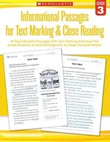 Cover of Informational Passages for Text Marking & Close Reading : Grade 3