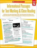 Cover of Informational Passages for Text Marking & Close Reading : Grade 5