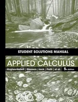 Cover of Student Solutions Manual to accompany Applied Calculus, 5e