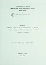 Cover of Organizational design in a community college