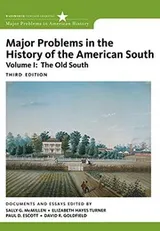 Cover of Major problems in the history of the American South, vol 1