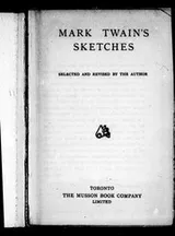 Cover of Mark Twain's sketches