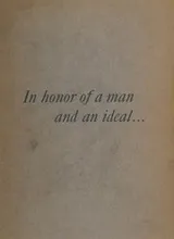 Cover of In honor of a man and an ideal..