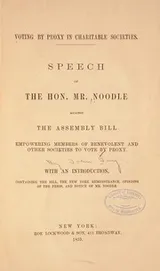 Cover of Voting by proxy in charitable societies