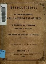 Cover of Recollections of the Salzkammergut, Ischl, Salzburg, Bad Gastein