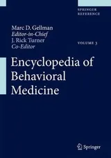 Cover of Encyclopedia of Behavioral Medicine vol 1 -4