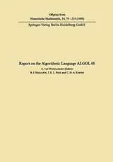 Cover of Report on the algorithmic language ALGOL 68
