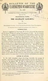 Cover of The eggplant lace-bug