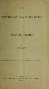 Cover of Writings of E. D. Cope, 1868-1891