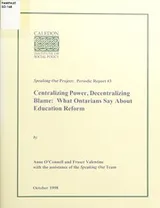 Cover of Centralizing power, decentralizing blame