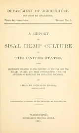 Cover of A report on sisal hemp culture in the United States