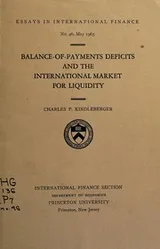 Cover of Balance-of-payments deficits and the international market for liquidity