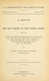 Cover of A report on the leaf fibers of the United States
