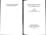 Cover of Modern China’s Search for Political Form