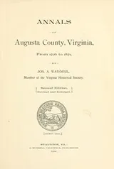 Cover of Annals of Augusta county, Virginia, from 1726 to 1871