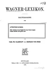 Cover of Wagner-lexikon