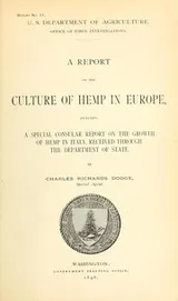 Cover of A report on the culture of hemp in Europe