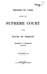 Cover of Reports of Cases Decided in the Supreme Court of the State of Oregon