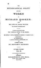 Cover of The ecclesiastical polity and other works of Richard Hooker