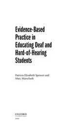 Cover of Evidence-based practice in educating deaf and hard-of-hearing students