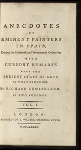 Cover of Anecdotes of eminent painters in Spain, during the sixteenth and seventeenth centuries