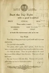 Cover of United States food leaflet