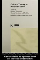 Cover of Cultural theory as political science