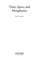 Cover of Time, space, and metaphysics