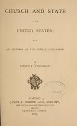 Cover of Church and state in the United States
