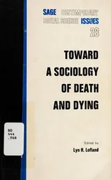 Cover of Toward a sociology of death and dying