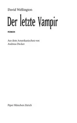 Cover of Der letzte Vampir