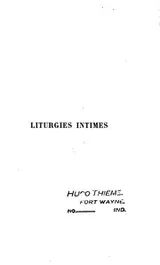 Cover of Liturgies intimes