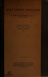Cover of Matthew Arnold