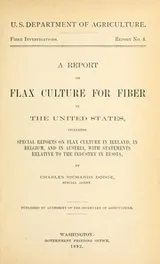 Cover of A report on flax culture for fiber in the United States