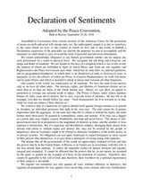 Cover of Declaration of Sentiments