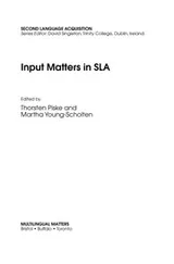 Cover of Input matters in SLA
