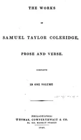 Cover of The works of Samuel Taylor Coleridge, prose and verse