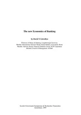 Cover of The new economics of banking