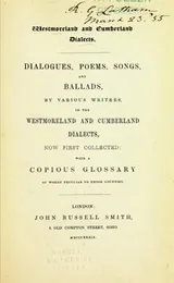 Cover of Westmoreland and Cumberland Dialects