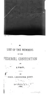 Cover of A list of the members of the Federal Convention of 1787