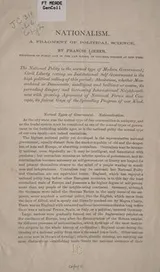 Cover of Nationalism