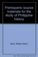 Cover of Prehispanic source materials for the study of Philippine history